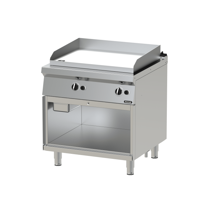 FRY TOP GAZ PLAQUE LISSE - 2 ZONES - 2 X 7 KW - SERIE 750