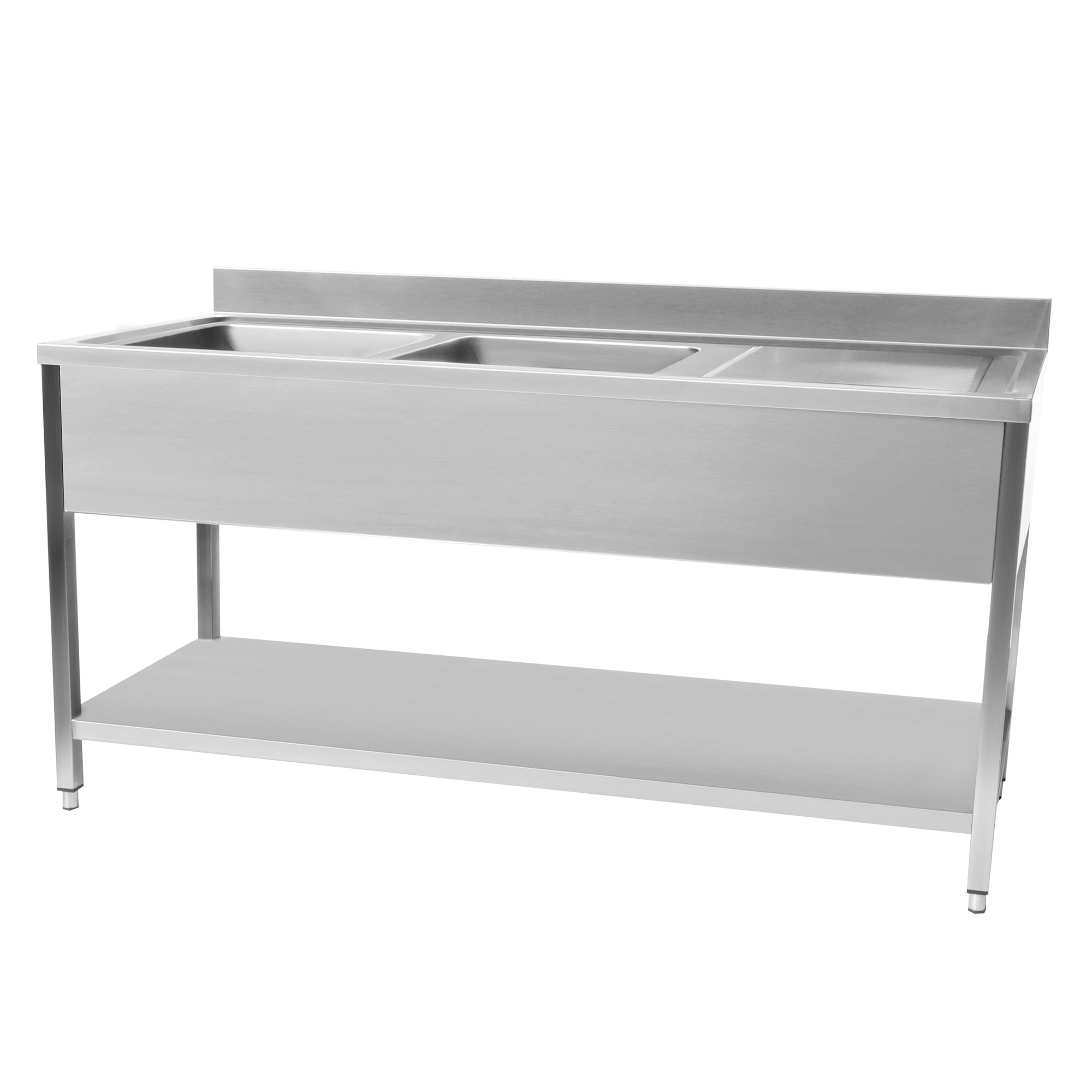 Plonge en inox Avec dosseret  1600x600x950 CUISTANCE-9010048-STSK166R