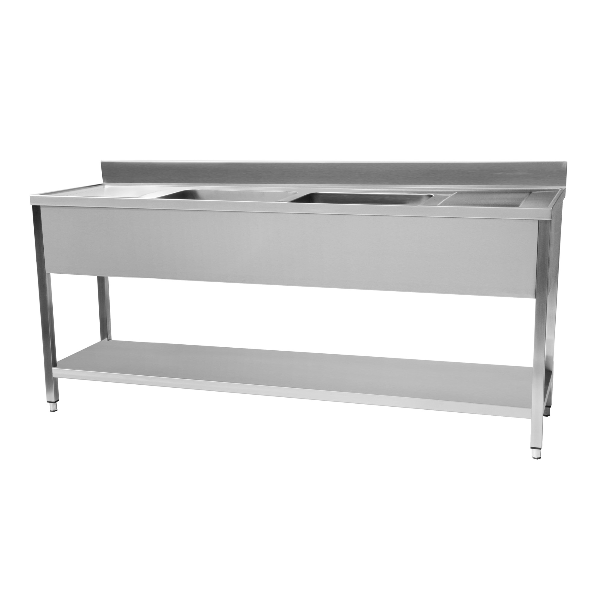 Plonge en inox Avec dosseret  2000x700x950 CUISTANCE-9010064-STSK207