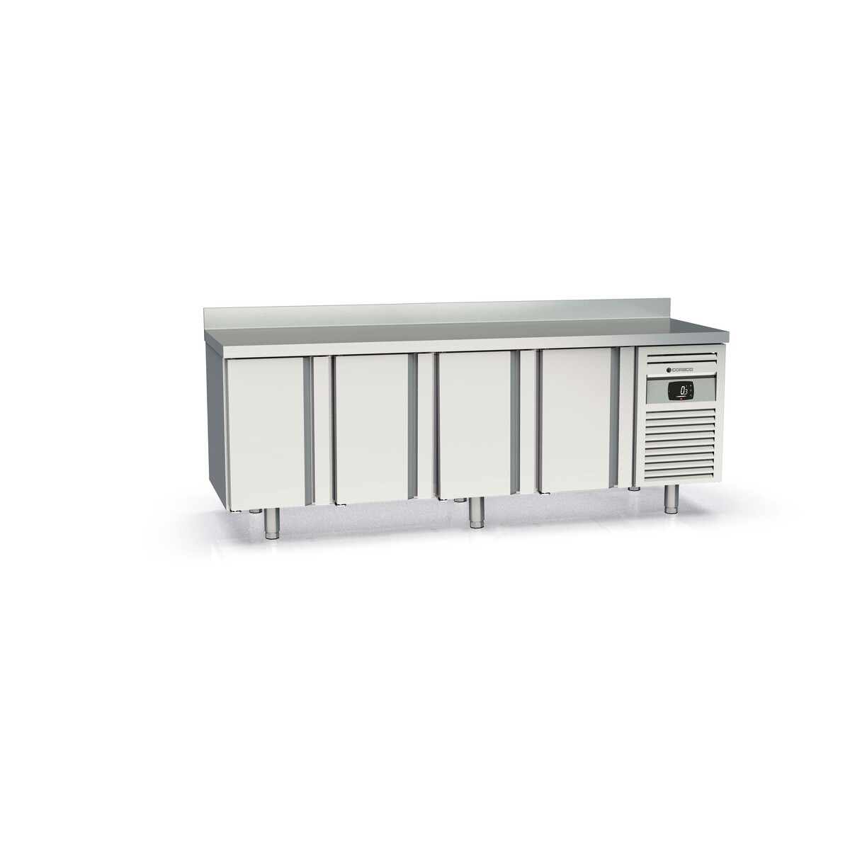 Meuble avec évier 700 positif - 4 portes pleines CORECO-MRGF-250