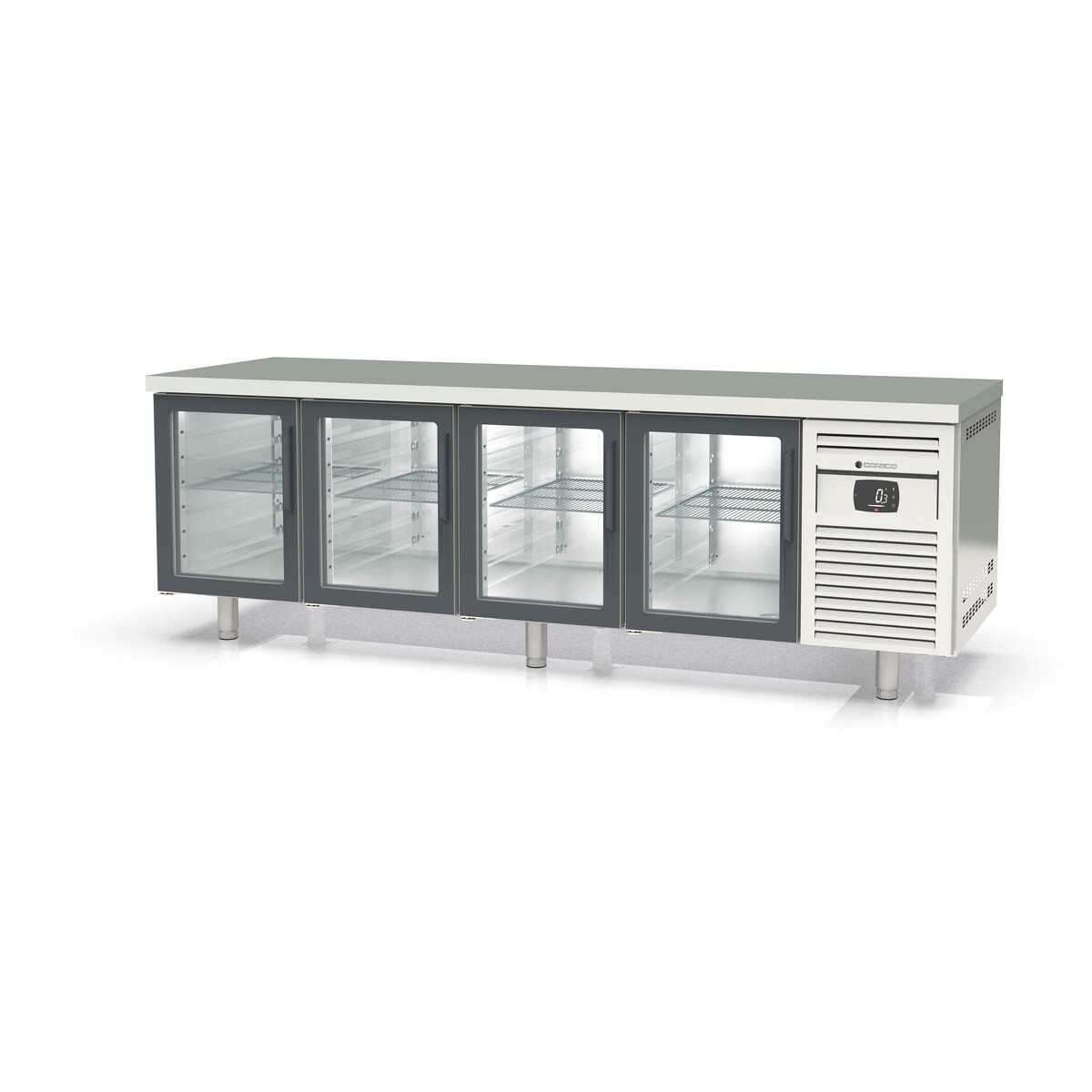 Meuble 800 positif - 4 portes vitrées CORECO-MRPV-250