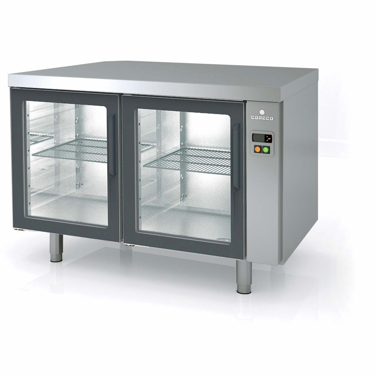 Meuble 800 positif sans groupe 2 portes vitrées CORECO-MRPPV-120