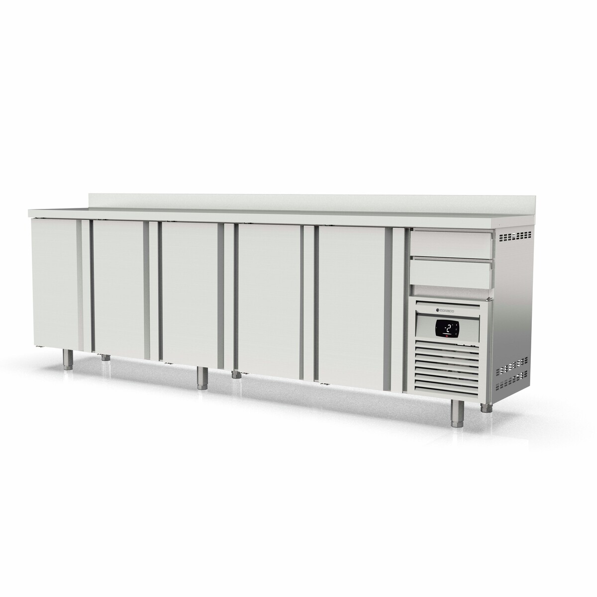 Arrière bar 600 positif 5 p. et 2 tiroirs neutres CORECO-FMR-300