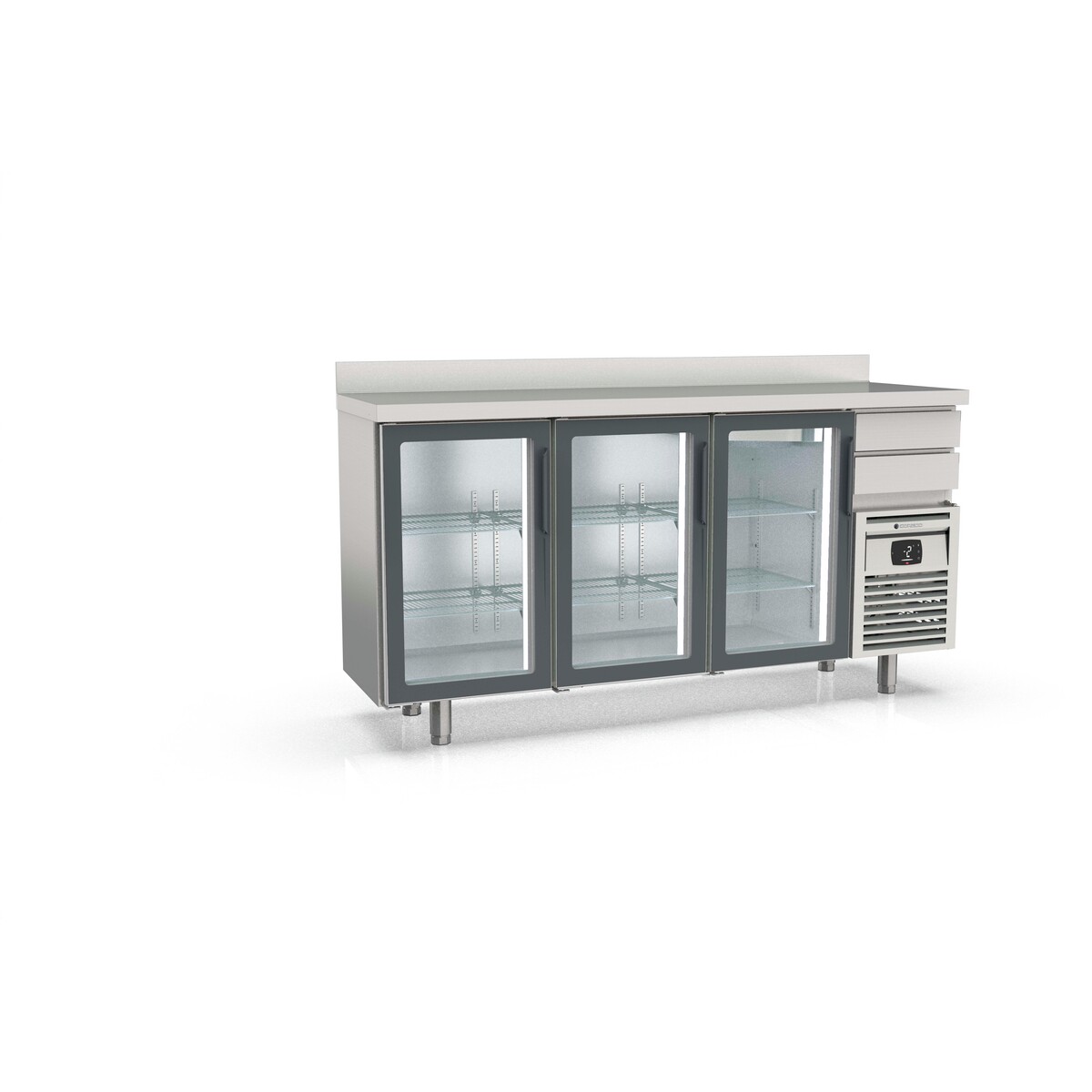 Arrière bar 600 (+) - 3 p. vitr. et 2 tir. neutres CORECO-FMRV-200