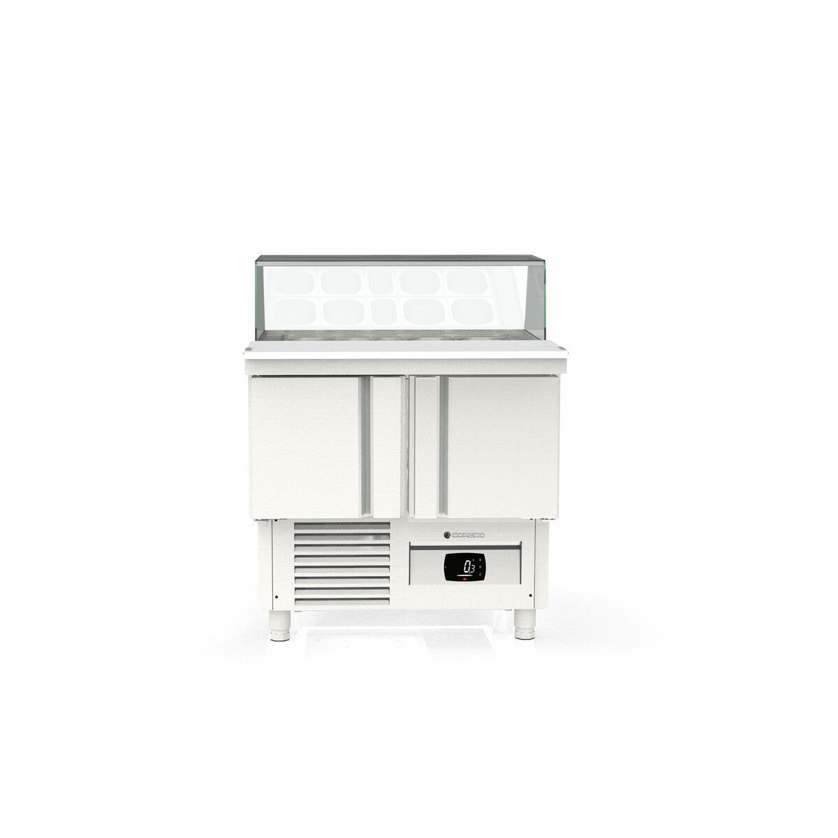 Meuble saladette 700 positif - 2 portes CORECO-MFS-100-C