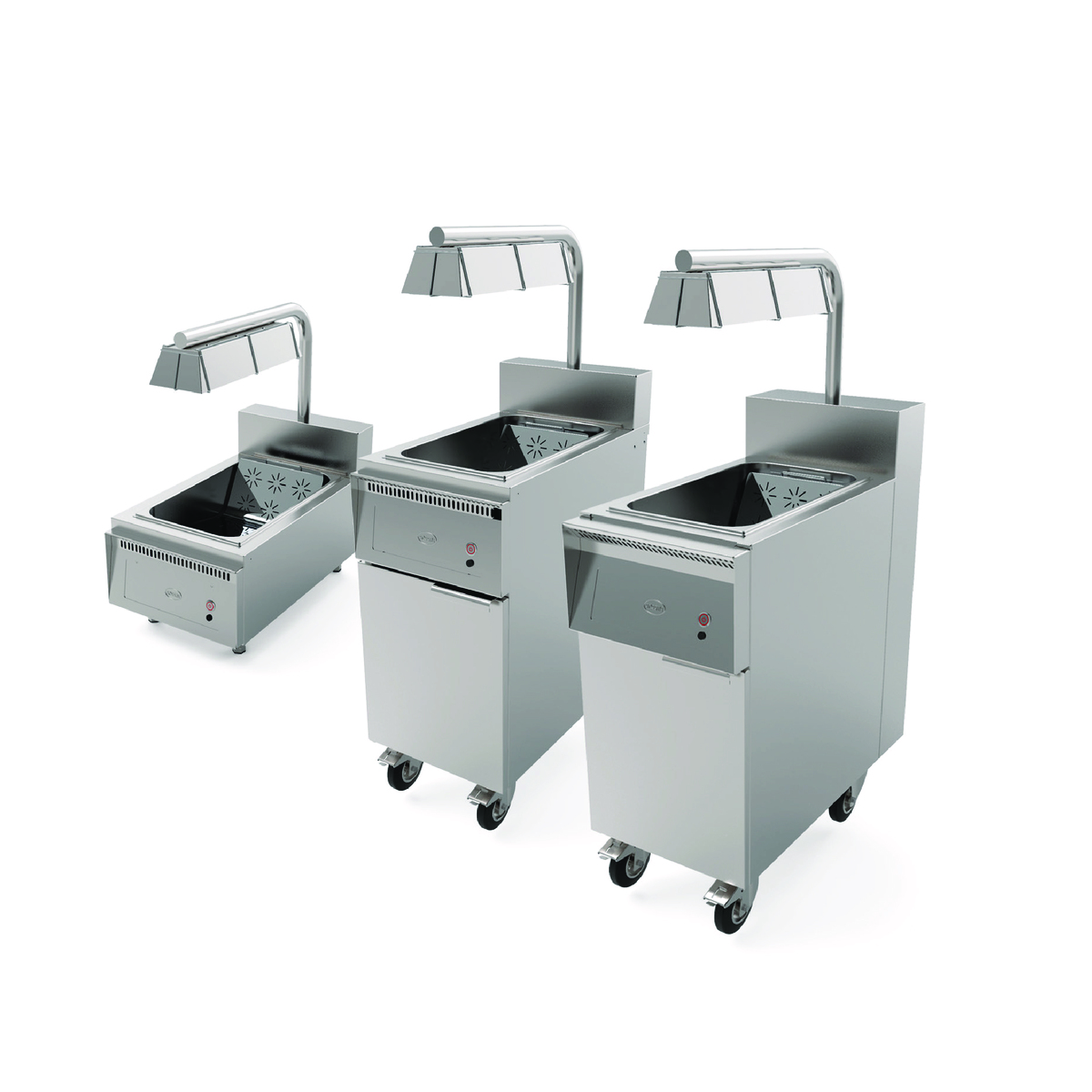 Poste de salage sur roulette avec lampe chauffante pour friteuse électrique Série 800 MIRROR-SALSTAE700