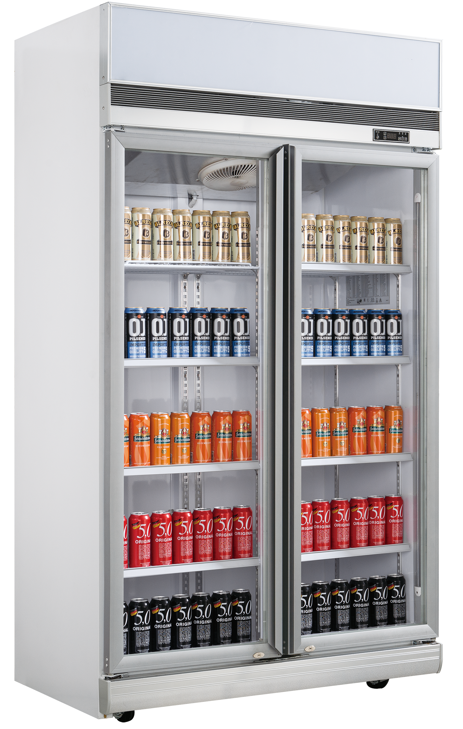 Armoire inox positive - 2 portes vitrées - Groupe haute - 1200 litres - D55ARG DUKERS