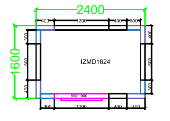 CHAMBRE FROIDE DIM 160x240x220 cm MODULAIRE POSITIVE SANS SOL PIMAK IZMD1624-P