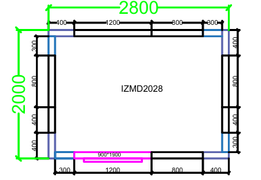 CHAMBRE FROIDE DIM 200x280x220 cm MODULAIRE POSITIVE SANS SOL PIMAK IZMD2028-P