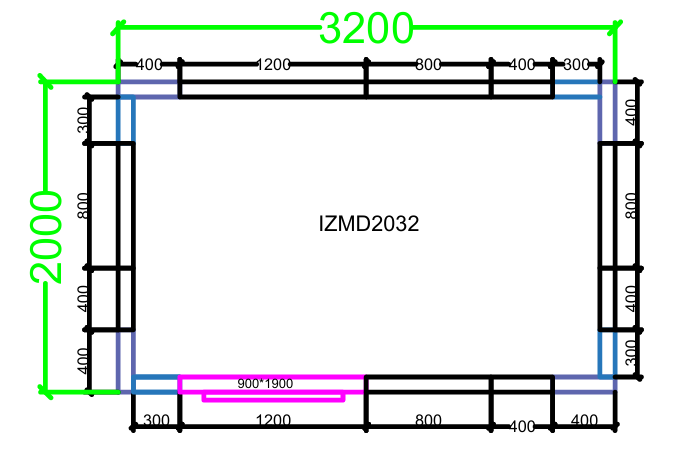 CHAMBRE FROIDE DIM 200x320x220 cm MODULAIRE POSITIVE SANS SOL PIMAK IZMD2032-P
