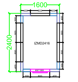 CHAMBRE FROIDE DIM 240x160x220 cm MODULAIRE NÉGATIVE AVEC SOL PIMAK IZMD2416-N