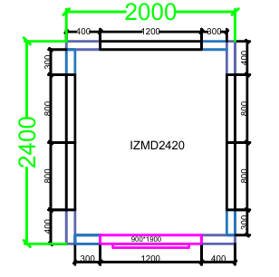 CHAMBRE FROIDE DIM 240x200x220 cm MODULAIRE POSITIVE SANS SOL PIMAK IZMD2420-P