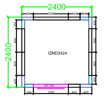 CHAMBRE FROIDE DIM 240x240x220 cm MODULAIRE POSITIVE SANS SOL PIMAK IZMD2424-P