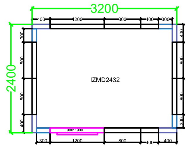 CHAMBRE FROIDE DIM 240x320x220 cm MODULAIRE POSITIVE SANS SOL PIMAK IZMD2432-P
