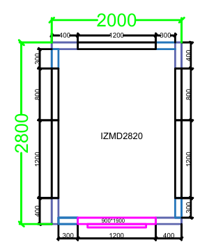 CHAMBRE FROIDE DIM 280x200x220 cm MODULAIRE NÉGATIVE AVEC SOL PIMAK IZMD2820-N