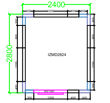 CHAMBRE FROIDE DIM 280x240x220 cm MODULAIRE POSITIVE SANS SOL PIMAK IZMD2824-P