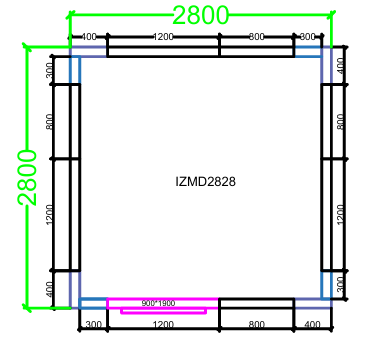CHAMBRE FROIDE DIM 280x280x220 cm MODULAIRE POSITIVE SANS SOL PIMAK IZMD2828-P