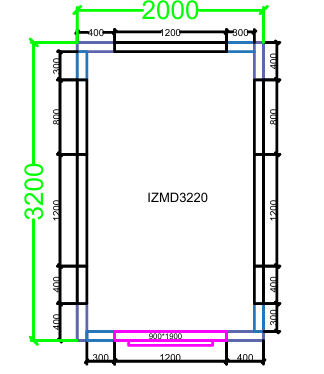 CHAMBRE FROIDE DIM 320x200x220 cm MODULAIRE NÉGATIVE AVEC SOL PIMAK IZMD3220-N