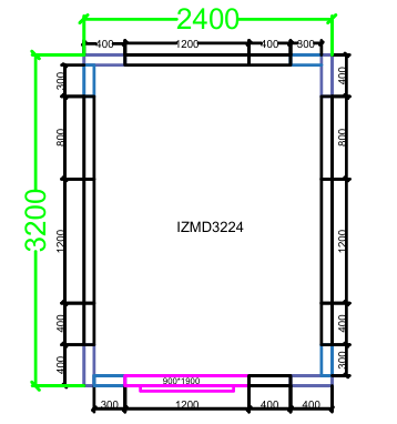 CHAMBRE FROIDE DIM 320x240x220 cm MODULAIRE POSITIVE SANS SOL PIMAK IZMD3224-P