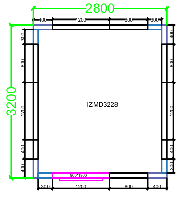 CHAMBRE FROIDE DIM 320x280x220 cm MODULAIRE POSITIVE SANS SOL PIMAK IZMD3228-P