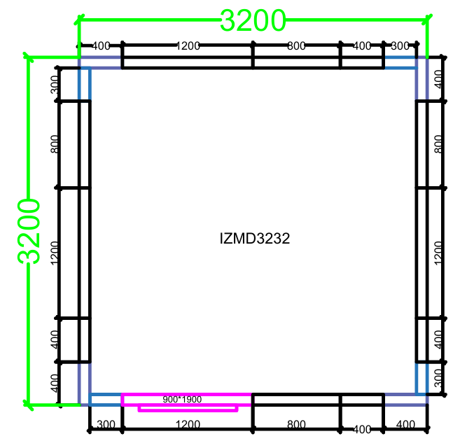 CHAMBRE FROIDE DIM 320x320x220 cm MODULAIRE POSITIVE SANS SOL PIMAK IZMD3232-P