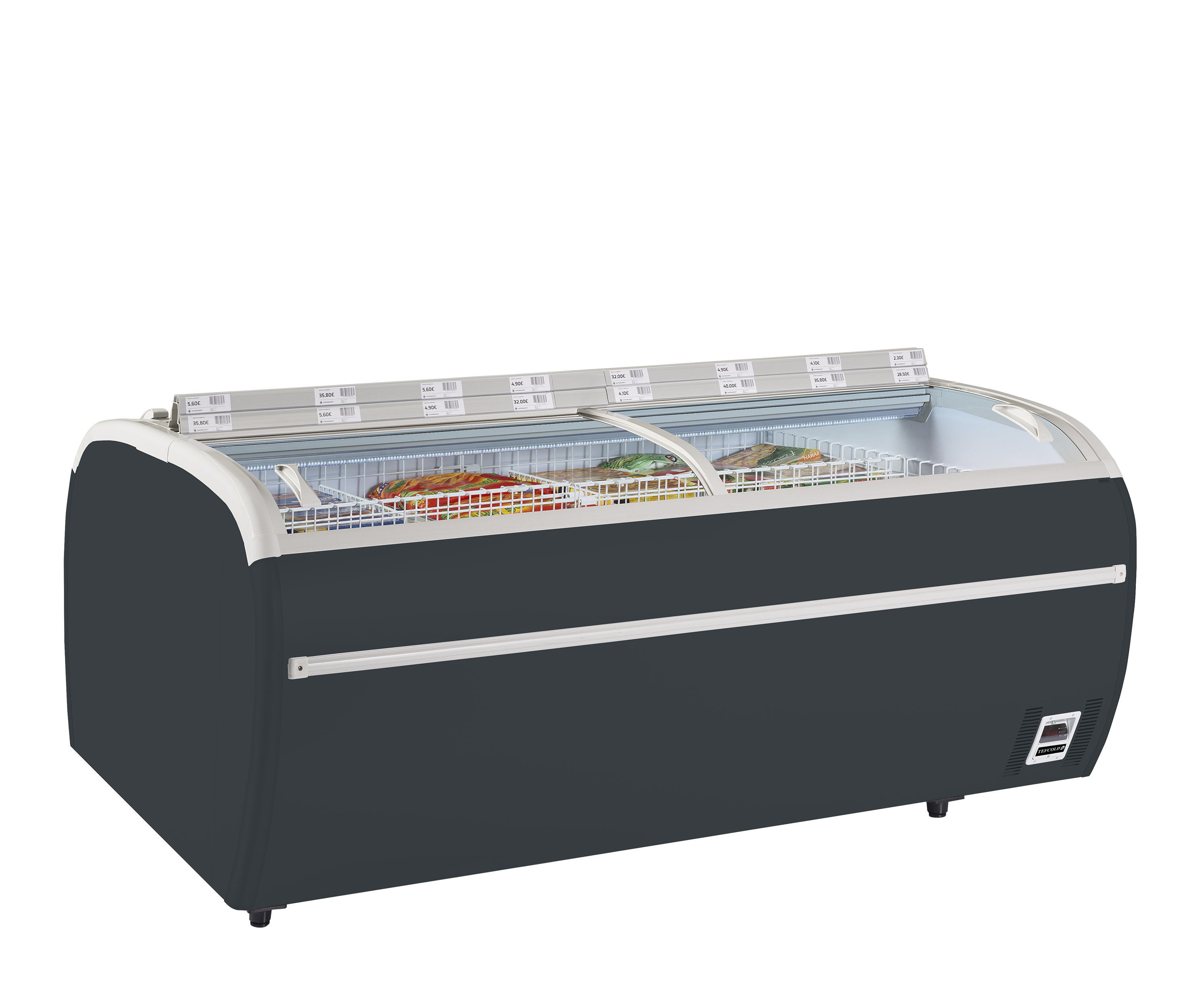 Congélateur de supermarché gris TEFCOLD-TWIN 220A-F