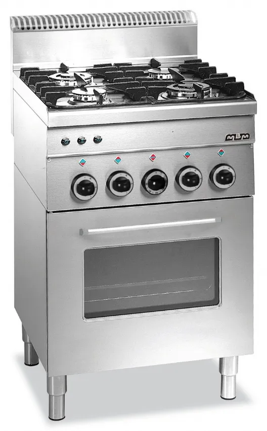 CUISINIERE 4 FEUX-FOUR A GAS-GRILL ELECTRIQUE MBM MINIMA600-G4SF6