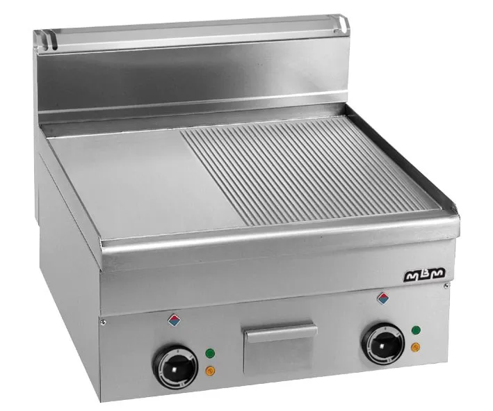 FRY-TOP ELECTRIQUE – ½ PLAQUE LISSE - ½   PLAQUE RAYEE MBM MINIMA600-EFT66LR