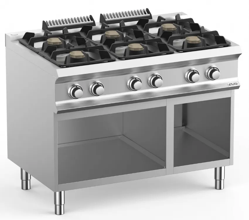 CUISINIERE 6 FEUX SUR ARMOIRE MBM FB711AXL DOMINA PRO 700