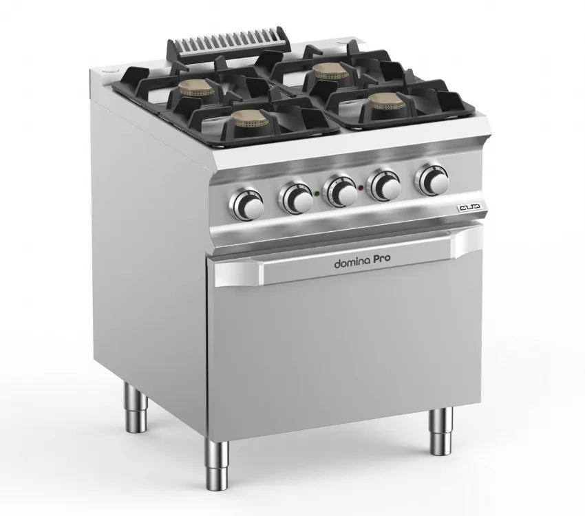 CUISINIERE A GAZ 4 FEUX AVEC FOUR ELECTRIQUE VENTILE MBM FB77FEVXL DOMINA PRO 700