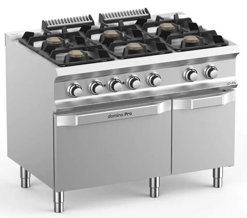 CUISINIERE A GAZ 6 FEUX SUR FOUR VENTILE MBM FB711AFEXL DOMINA PRO 700