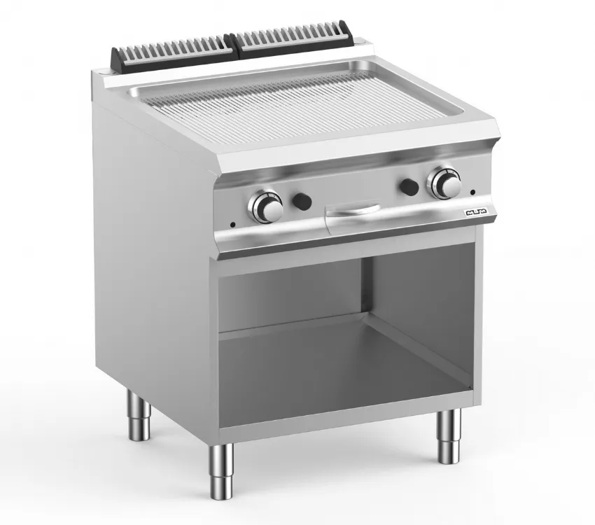FRY-TOP GAZ  SUR ARMOIRE, 1 PLAQUE RAYEE CHROMEE MBM FTBG77ARC DOMINA PRO 700
