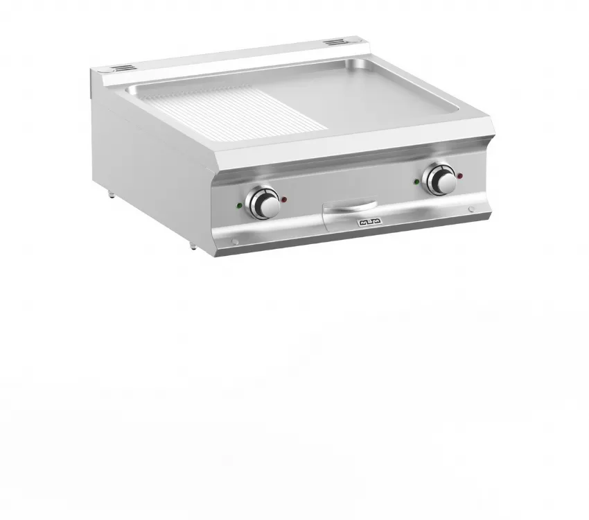 FRY-TOP ELECTRIQUE, ½ PLAQUE LISSE ½ PLAQUE RAYEES  MBM FTBE77TLR DOMINA PRO 700