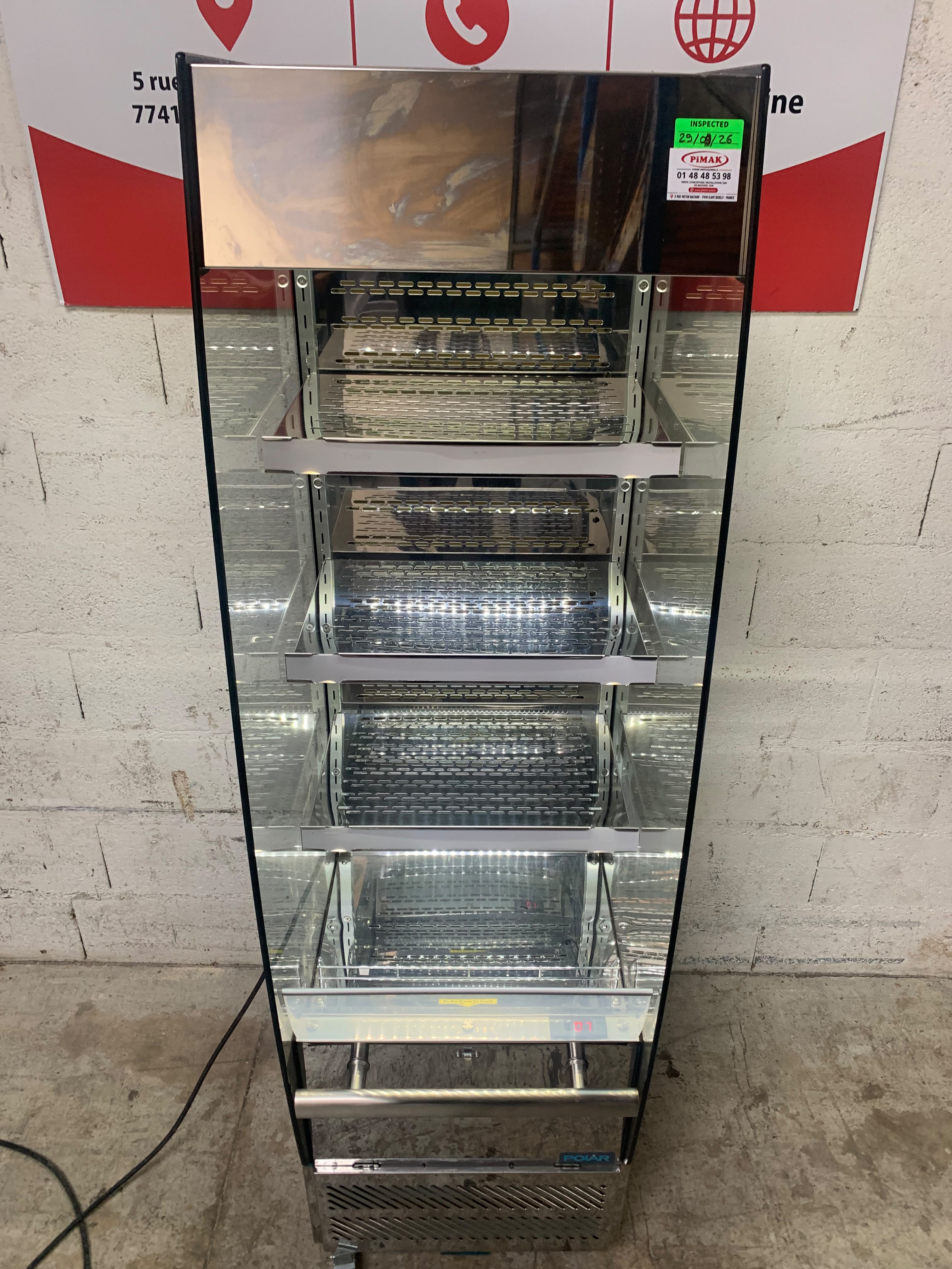 Vitrine réfrigérée positive libre-service Slimline Polar série G avec porte 220 L  PG006