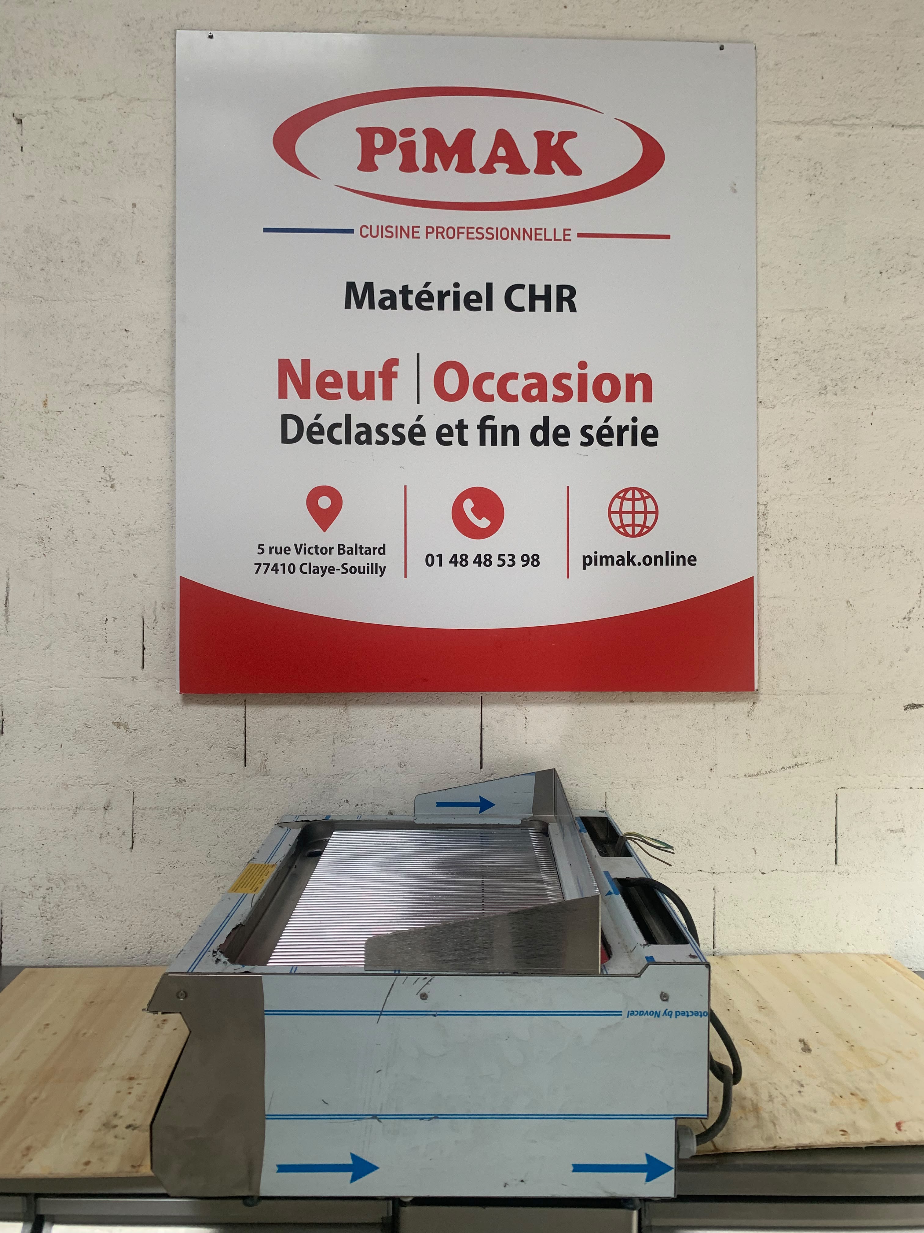 Plaque à snacker électrique rainurée chromée double Maxima – 09395055