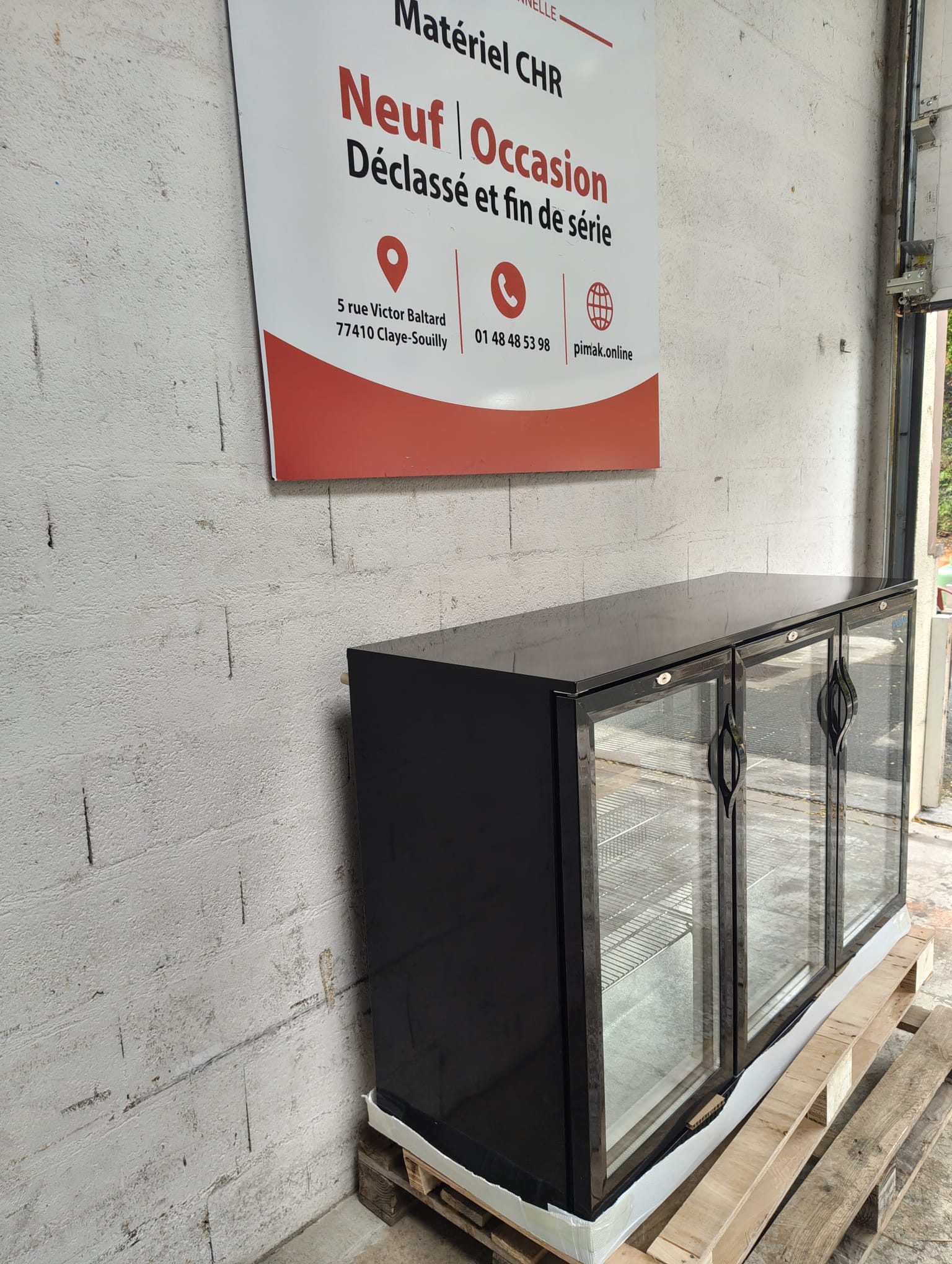 OCCAS13:Arrière-bar trois portes pivotantes Polar Série G noir 330L GL004