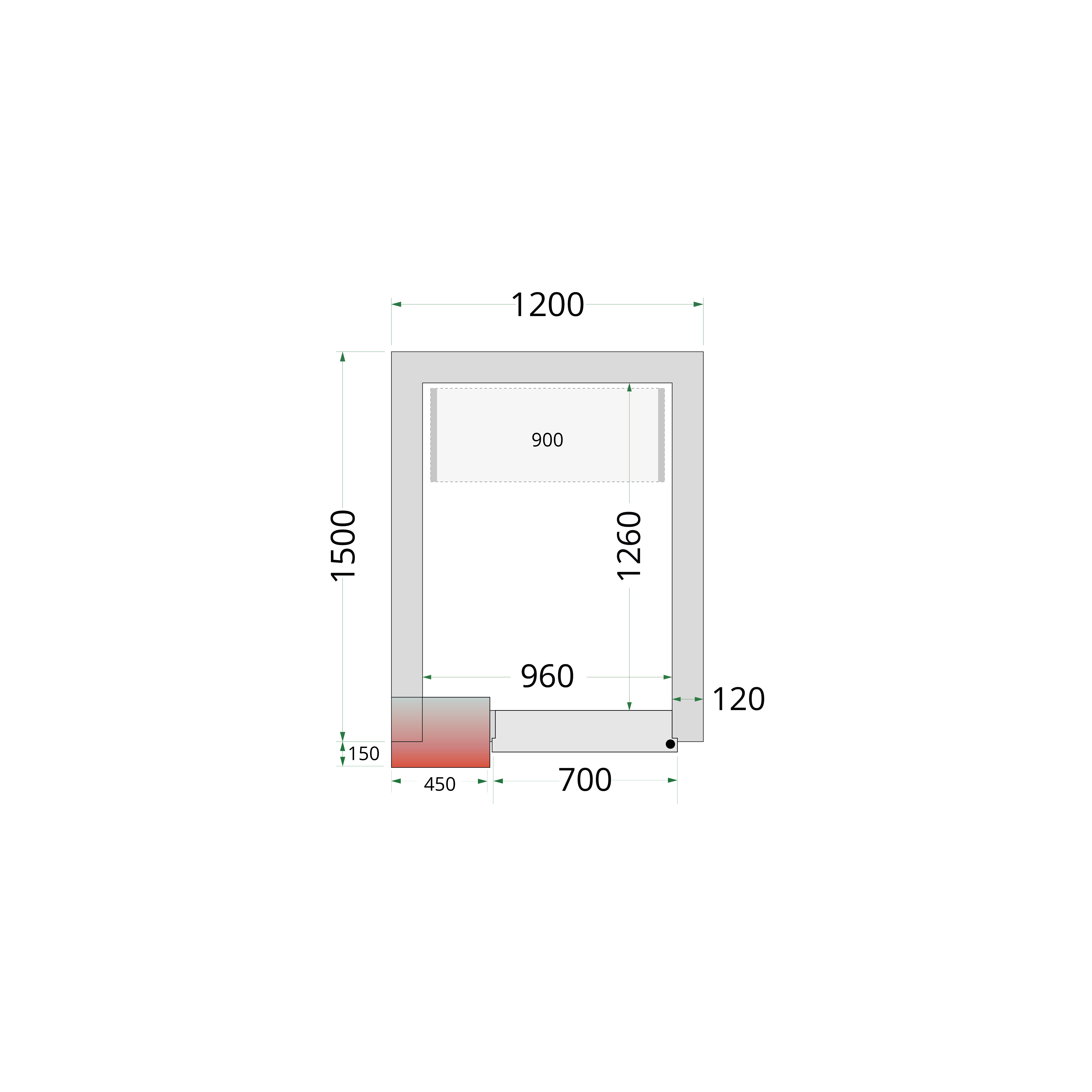Panneaux de chambre froide 120 mm TEFCOLD-CR 120x150x220