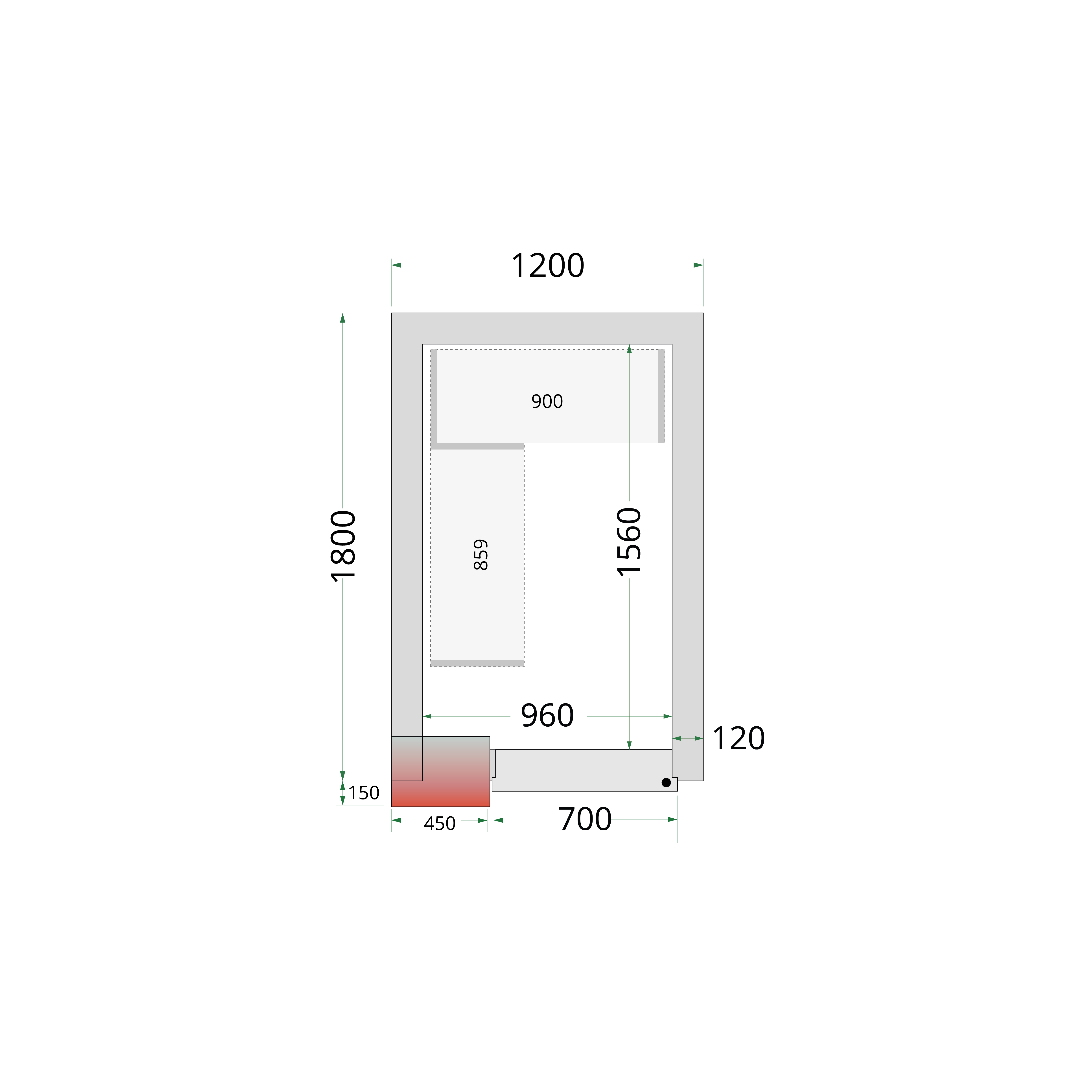 Panneaux de chambre froide 120 mm TEFCOLD-CR 120x180x220