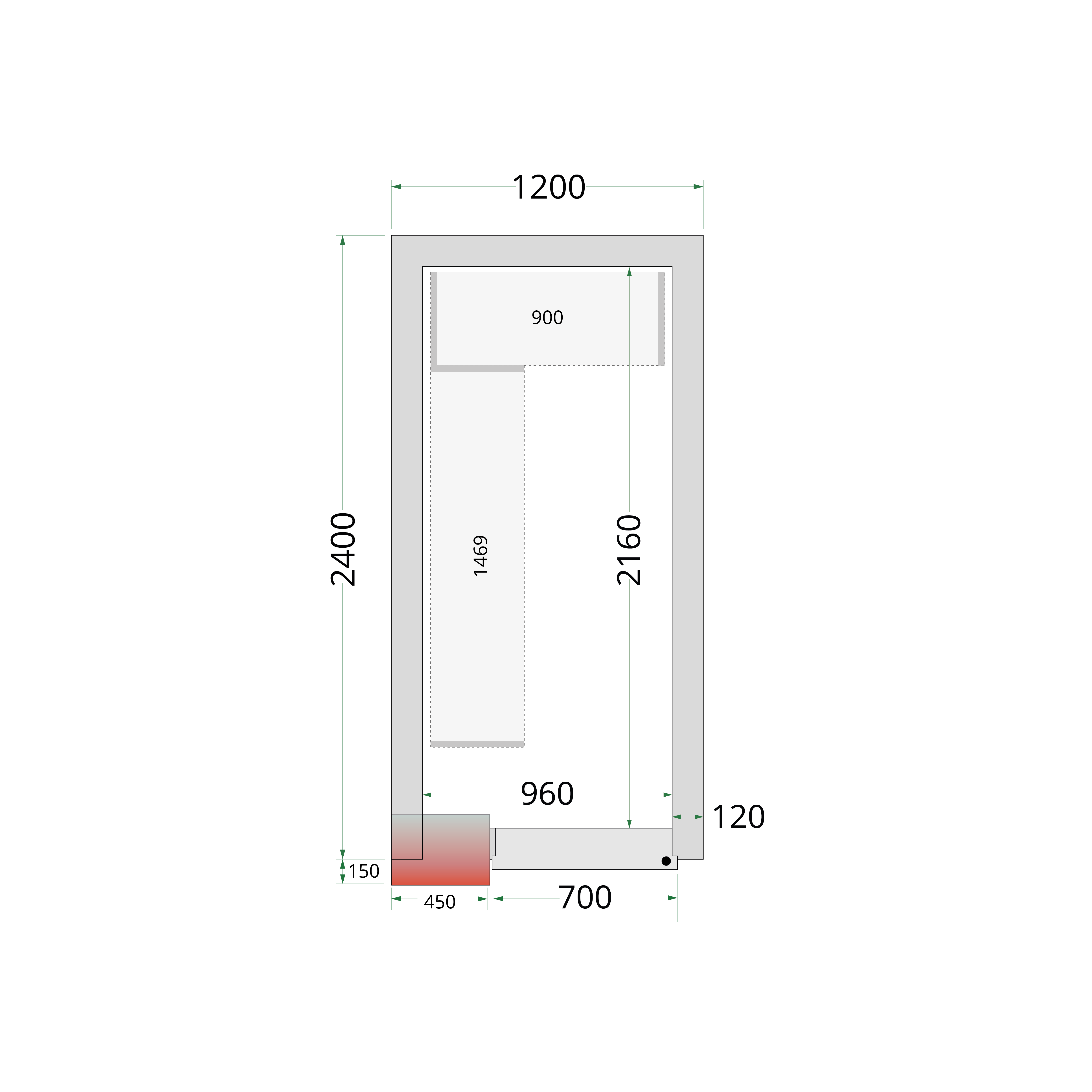 Panneaux de chambre froide 120 mm TEFCOLD-CR 120x240x220