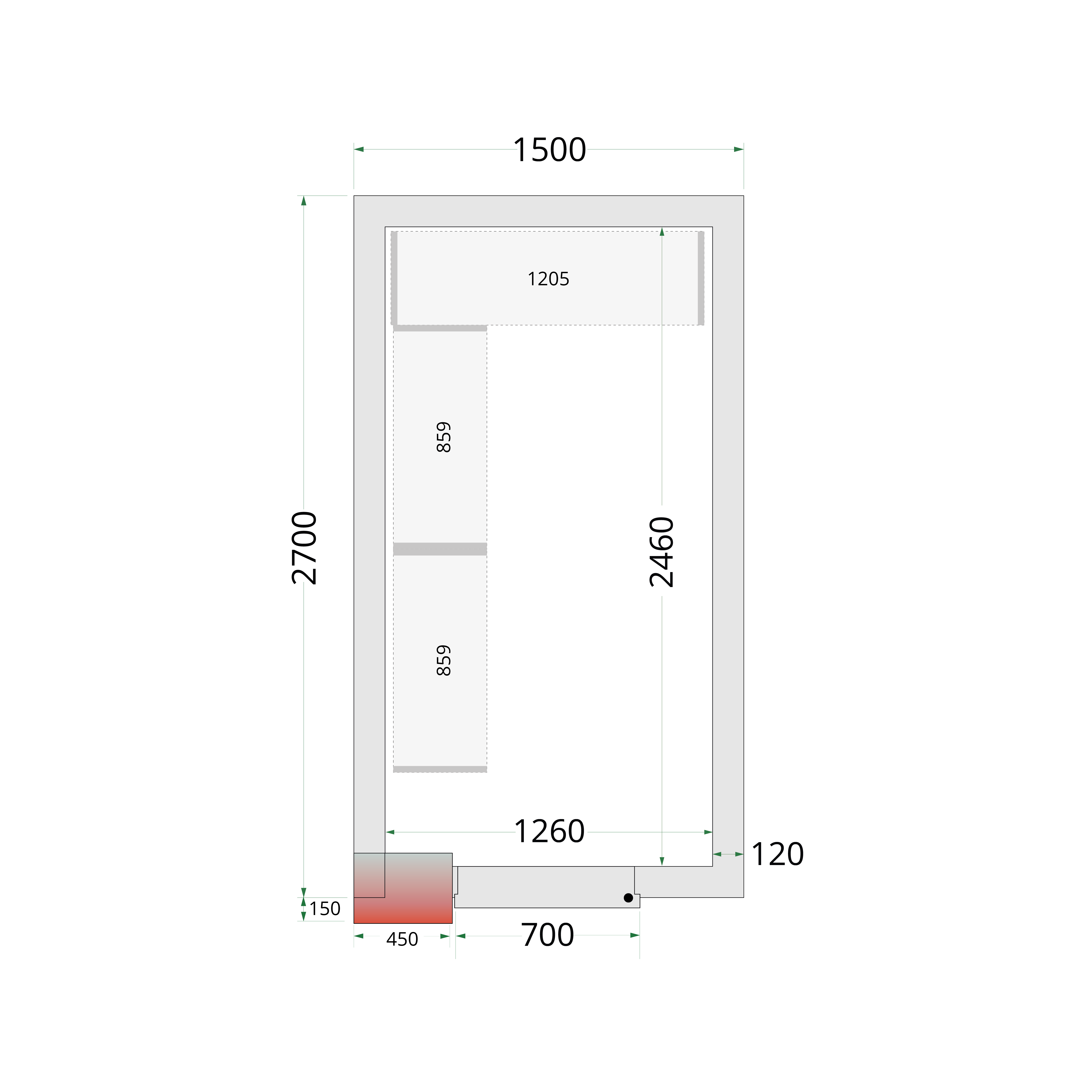 Panneaux de chambre froide 120 mm TEFCOLD-CR 150x270x220