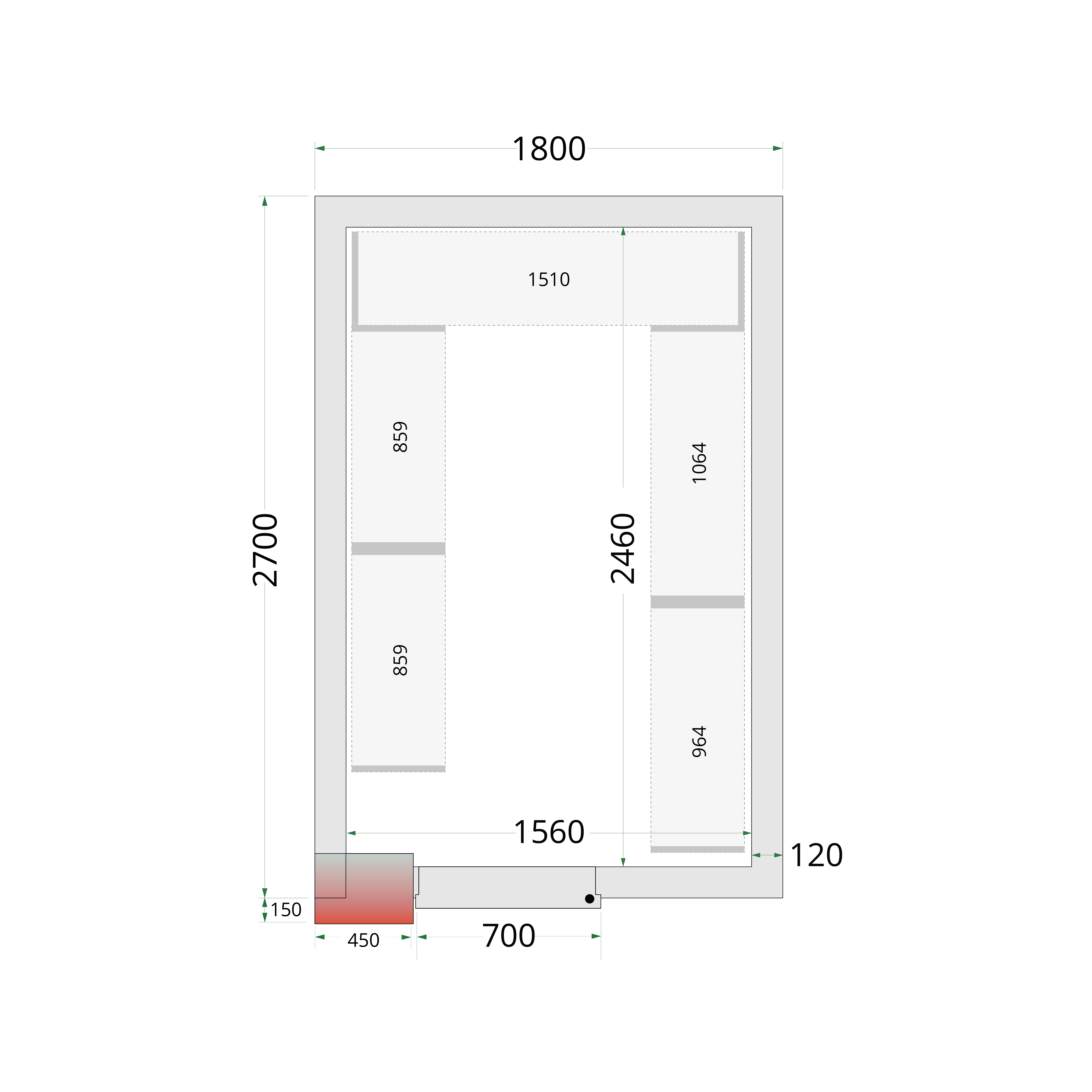 Panneaux de chambre froide 120 mm TEFCOLD-CR 180x270x220
