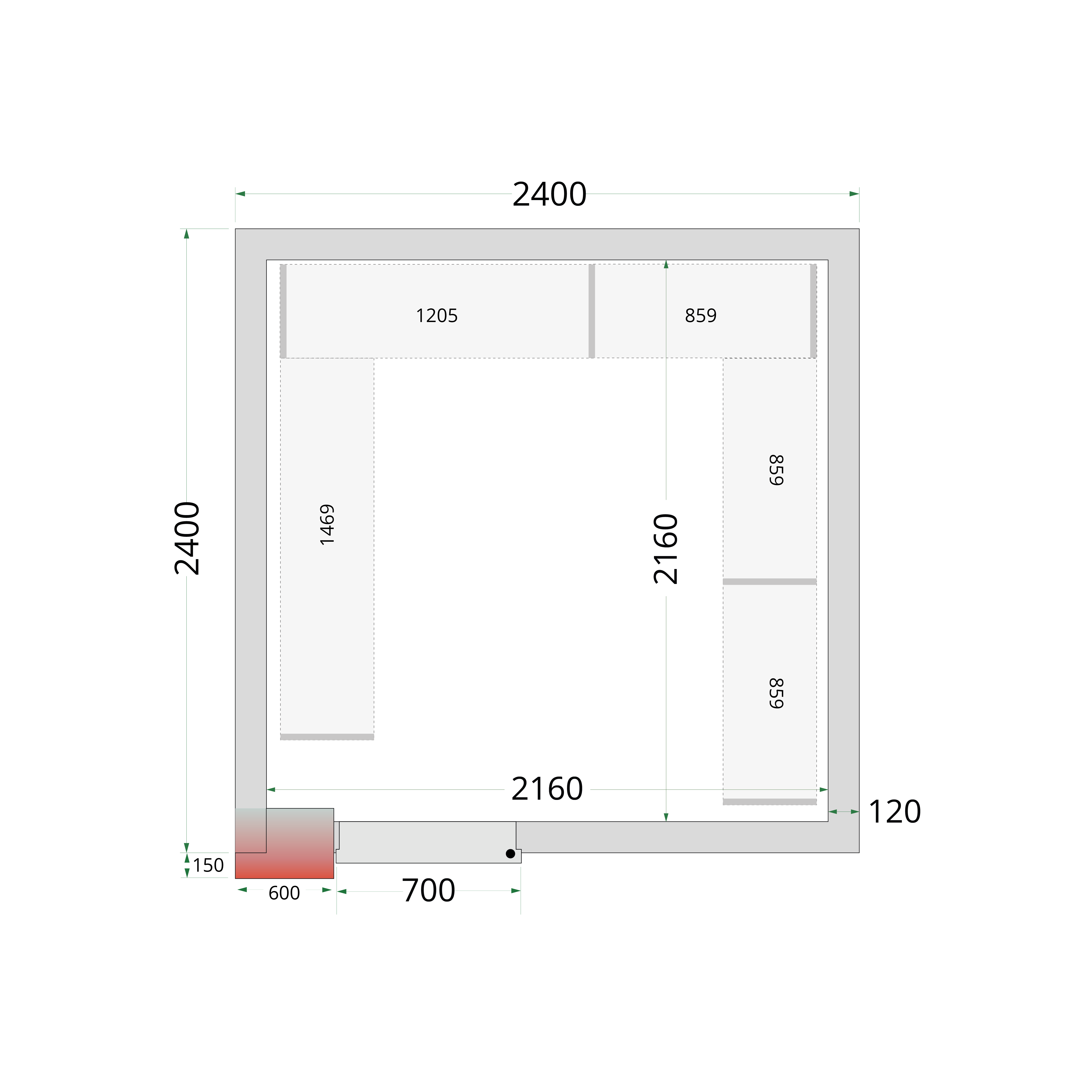 Panneaux de chambre froide 120 mm TEFCOLD-CR 240x240x220