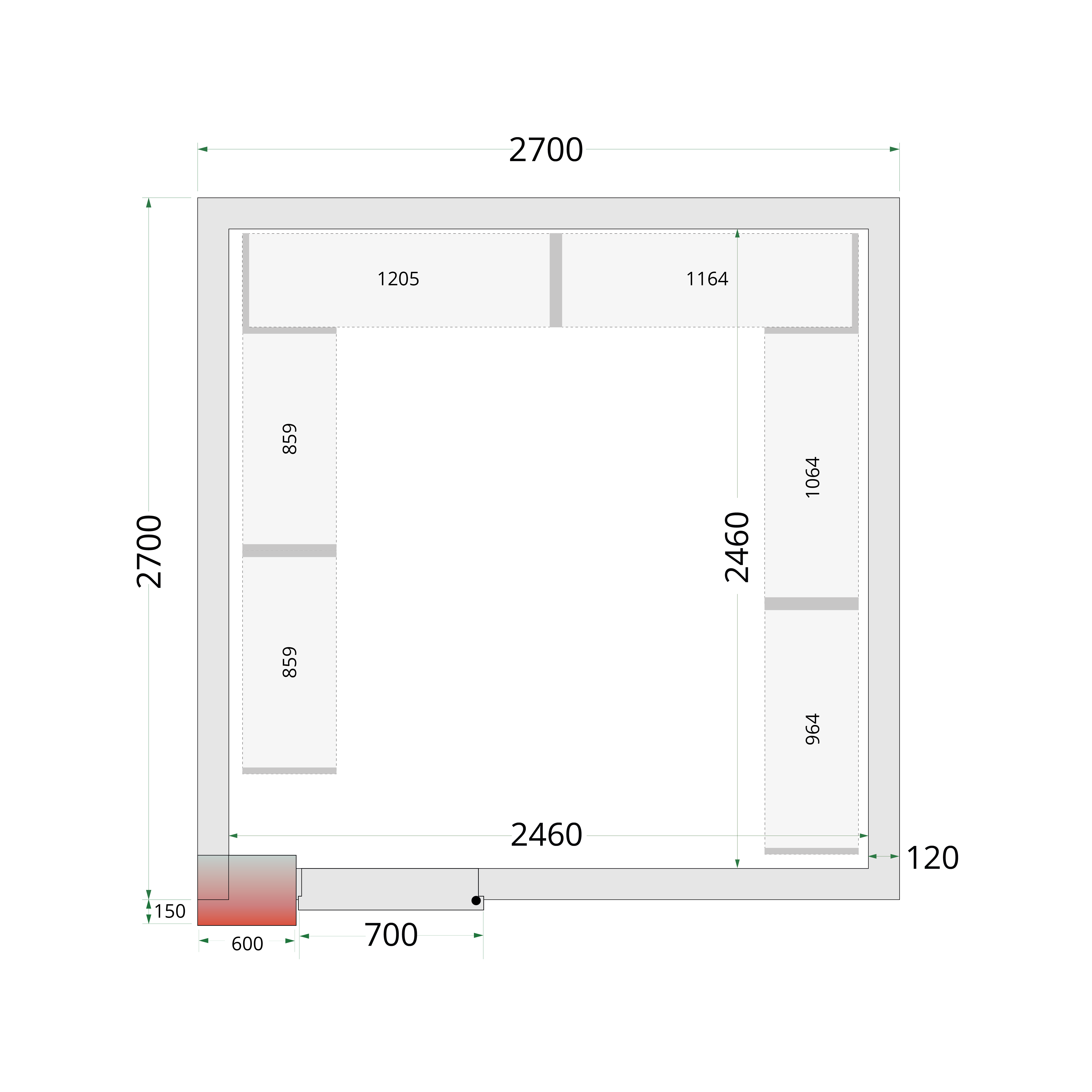 Panneaux de chambre froide 120 mm TEFCOLD-CR 270x270x220