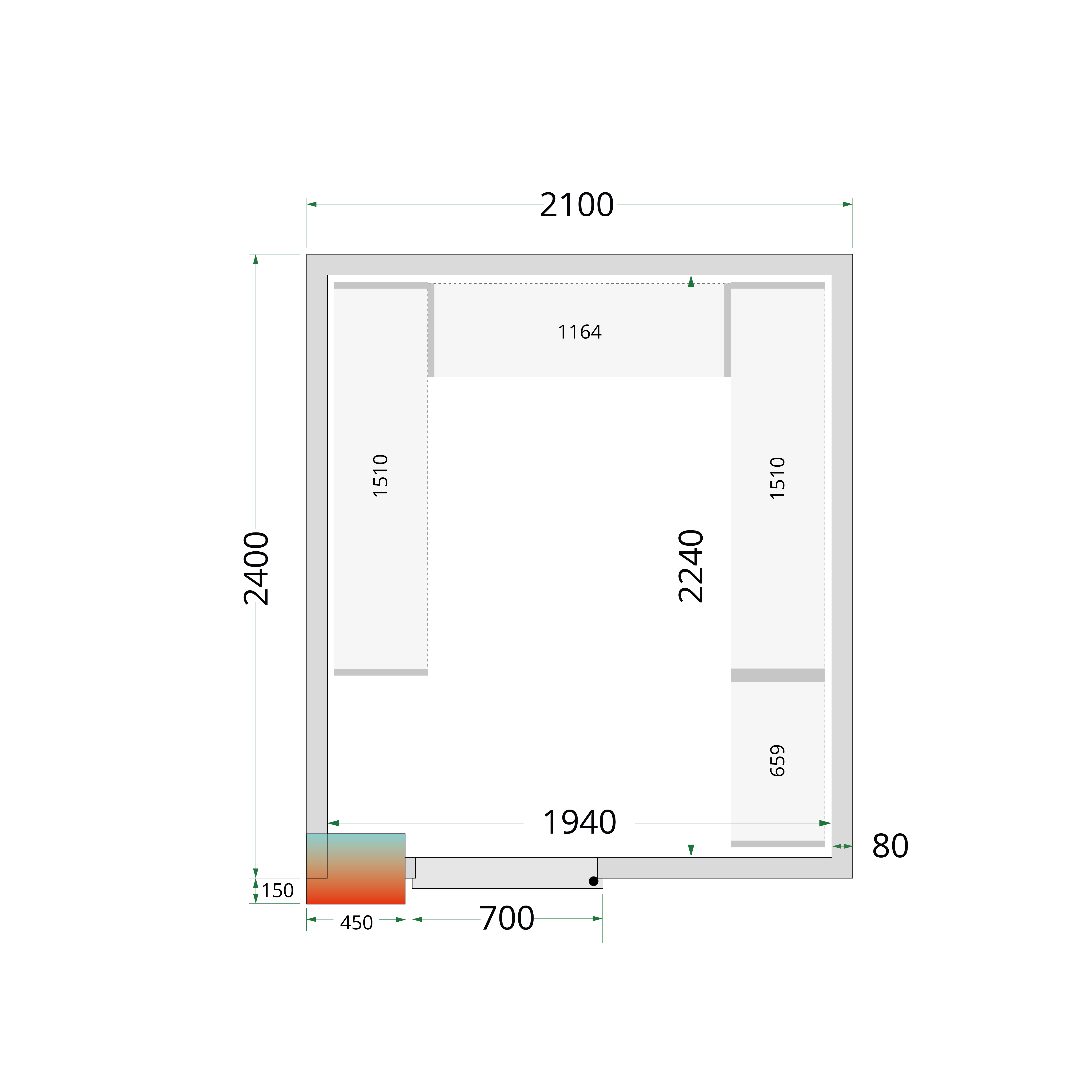 Chambre froide TEFCOLD-CRPF2124