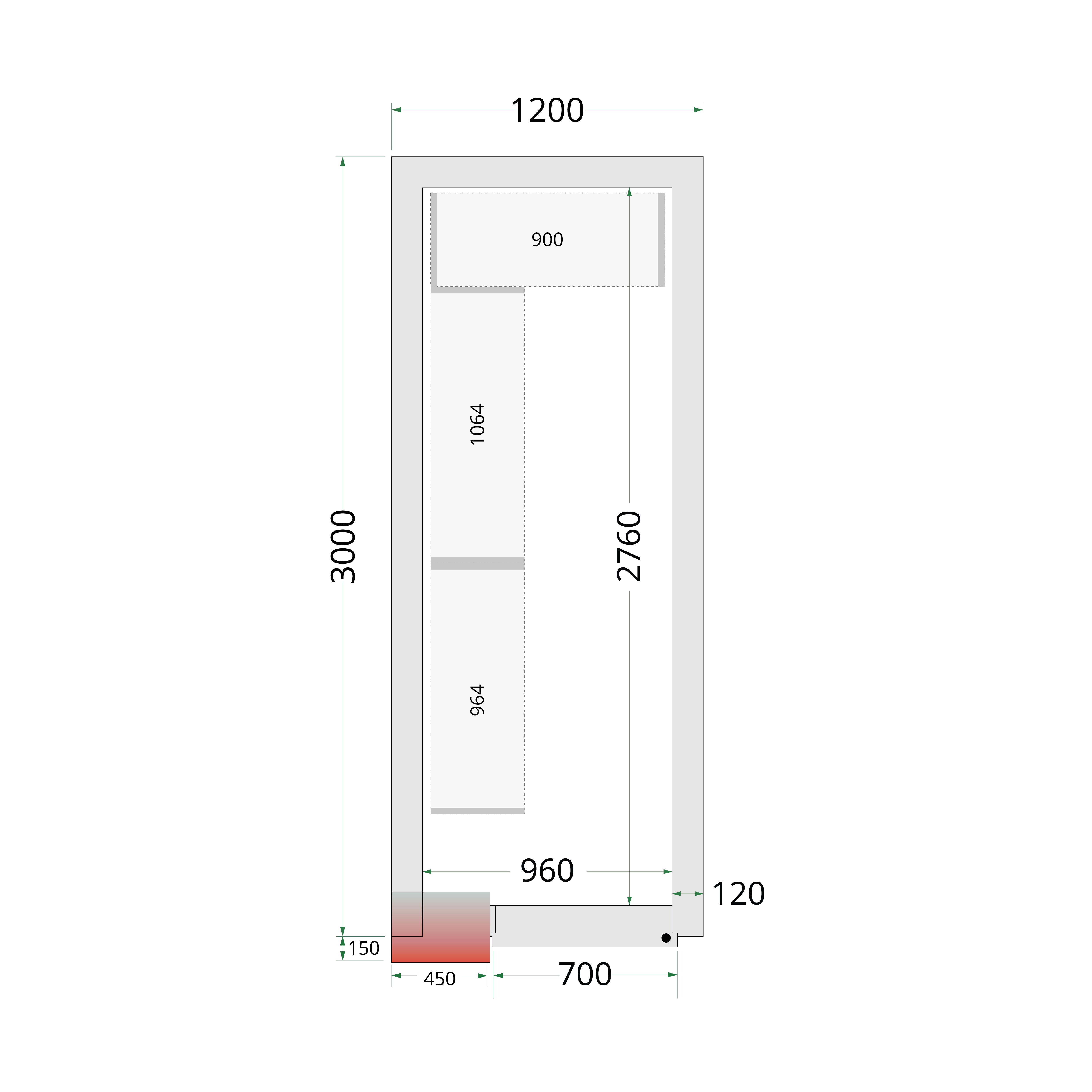 Chambre froide négative TEFCOLD-CRNF1230