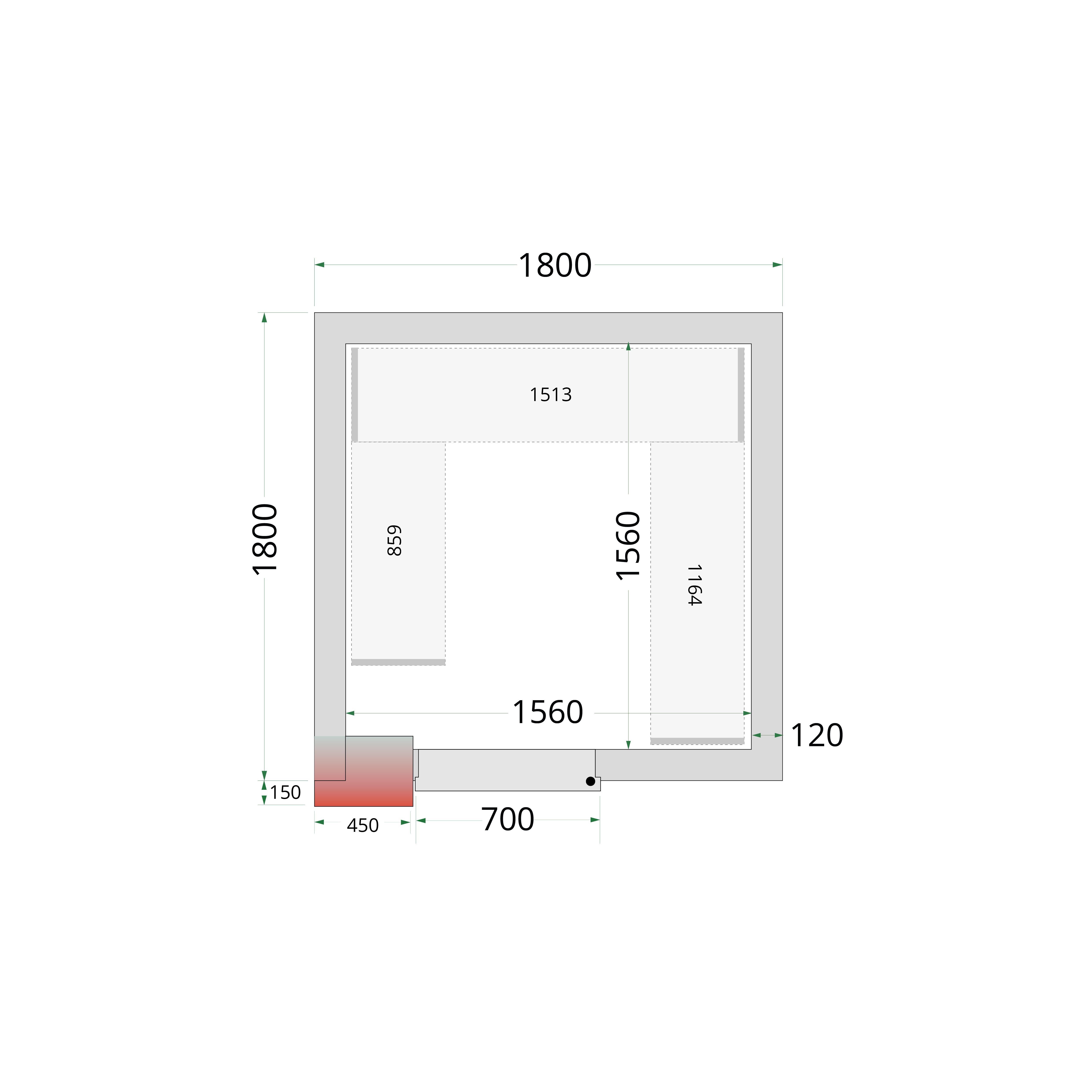 Chambre froide négative TEFCOLD-CRNF1818