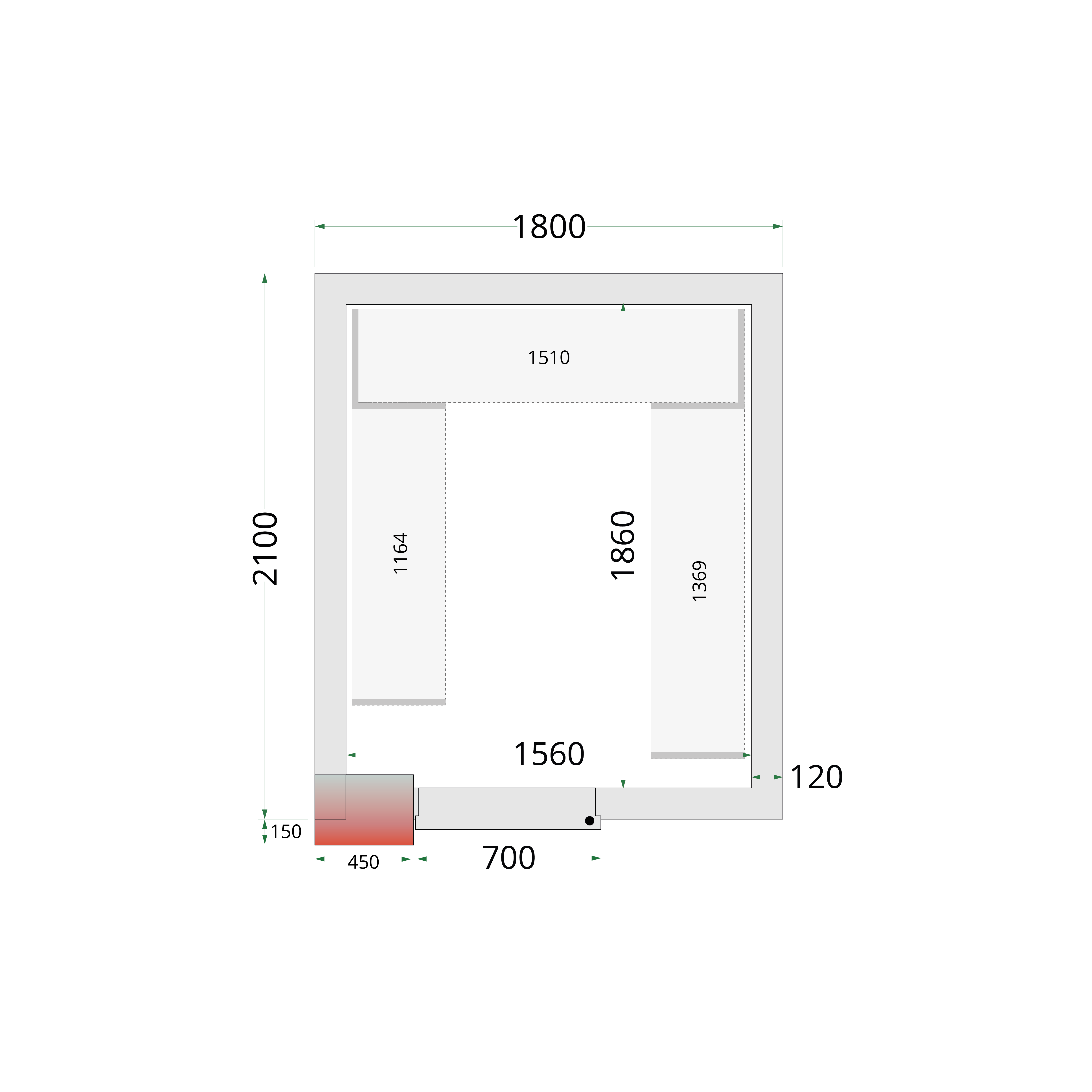Chambre froide négative TEFCOLD-CRNF1821