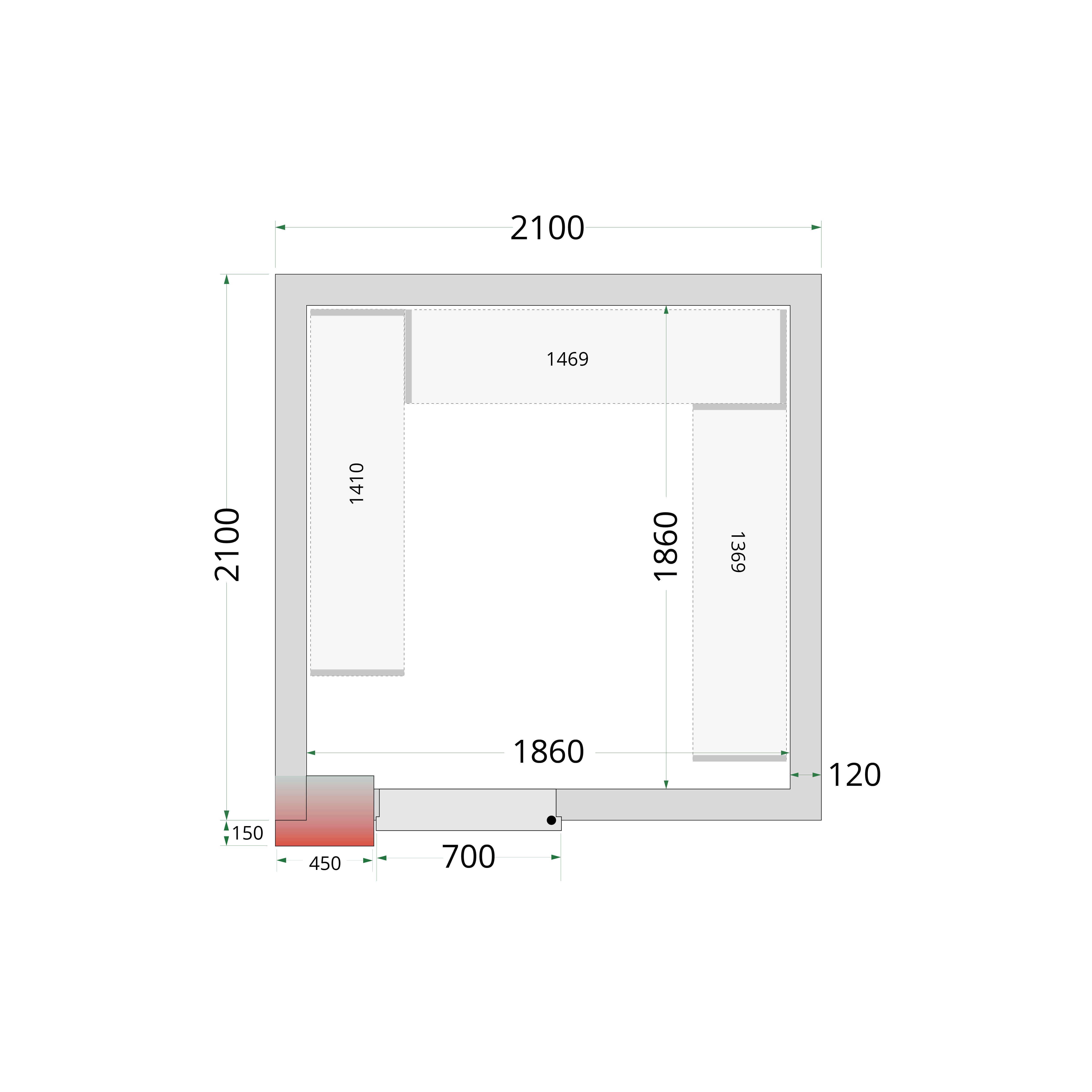 Chambre froide négative TEFCOLD-CRNF2121