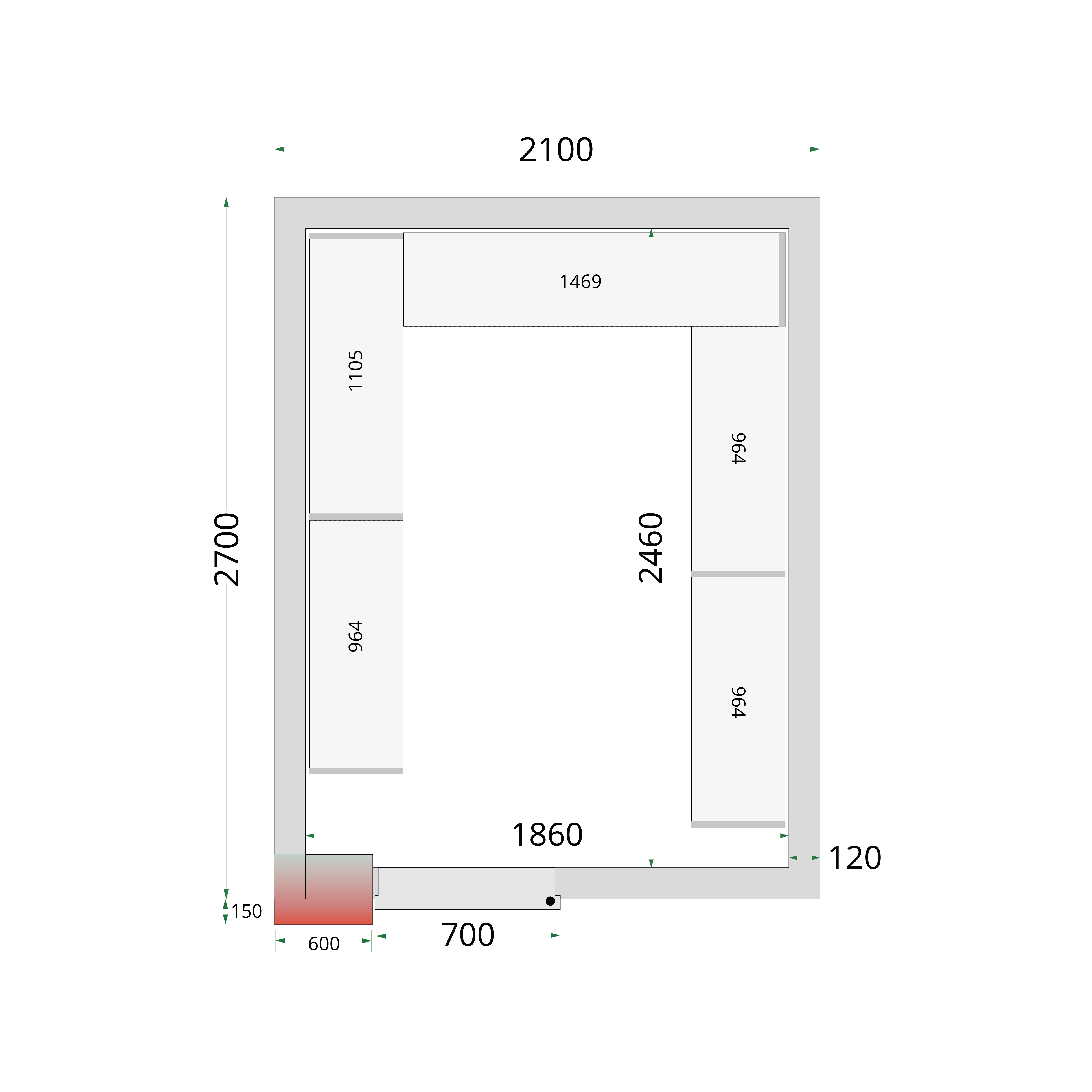Chambre froide négative TEFCOLD-CRNF2127