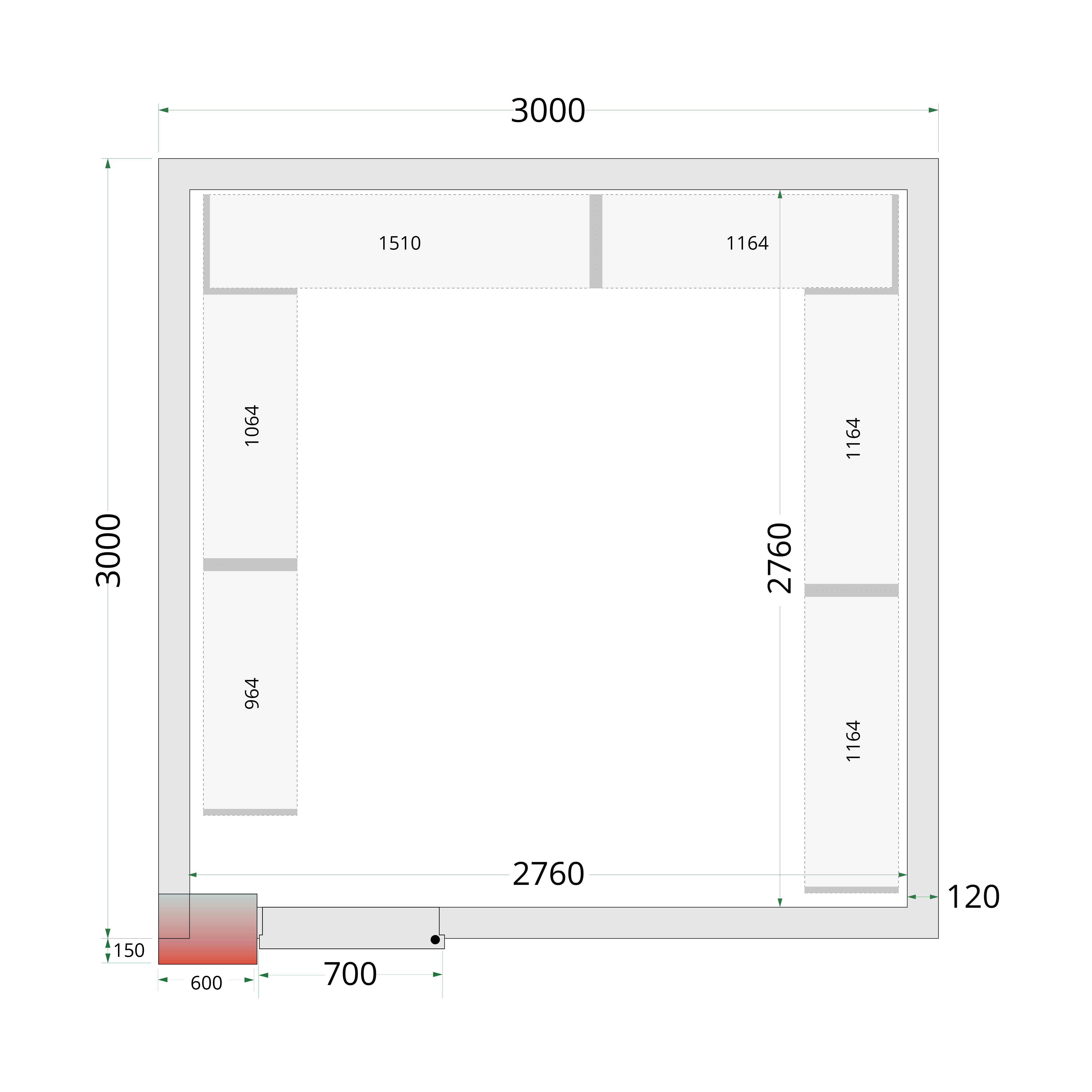 Chambre froide négative TEFCOLD-CRNF3030